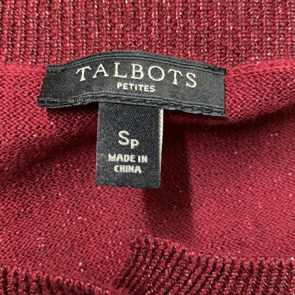 Talbots Sparkling Cranberry Cardigan Sweater - Picture 6 of 8